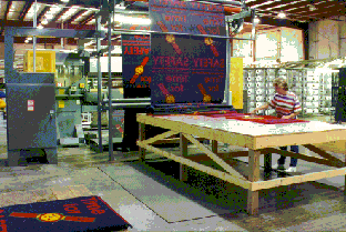 Floor mats coming off a Colortec tufting machine controlled by CES Model 7