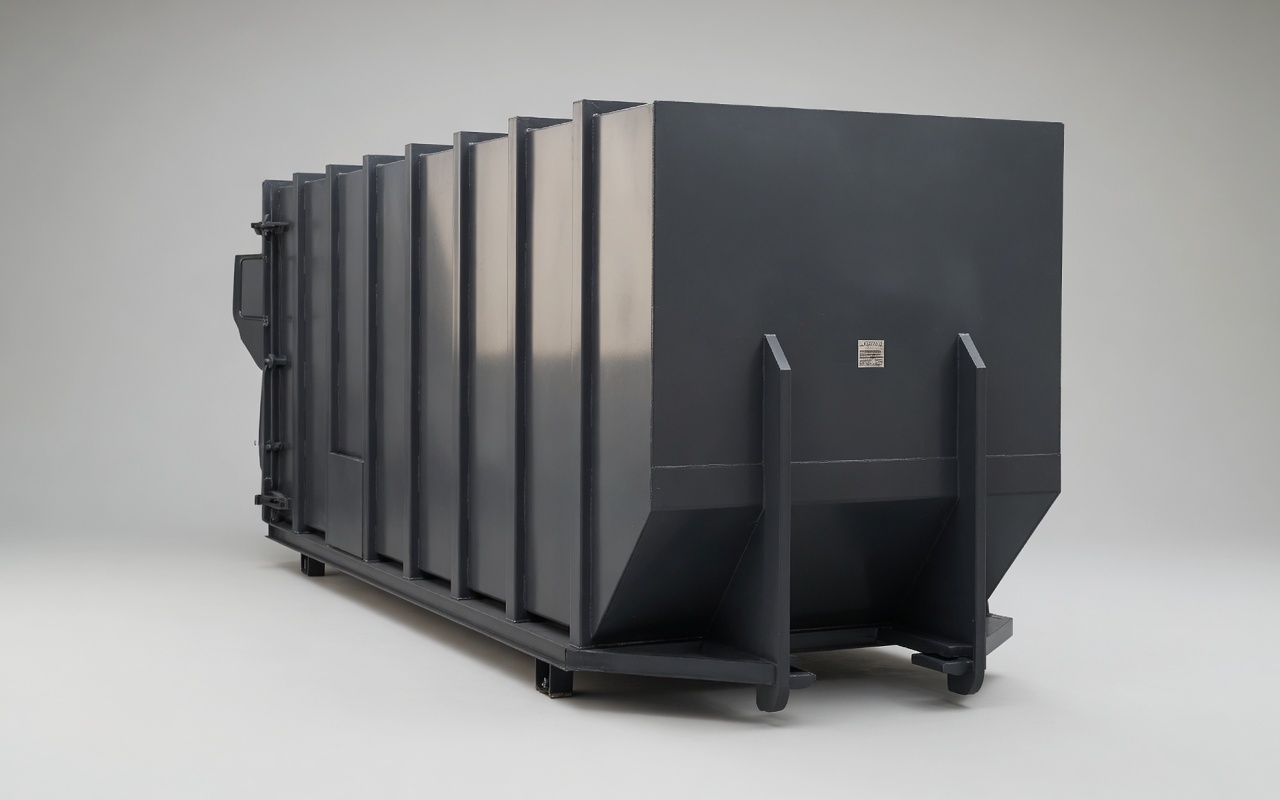 Industrial trash compactor container